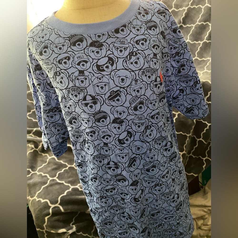 Polo Ralph Lauren M(10/12) Polo Bear Short-sleeved Sky Blue T-Shirt